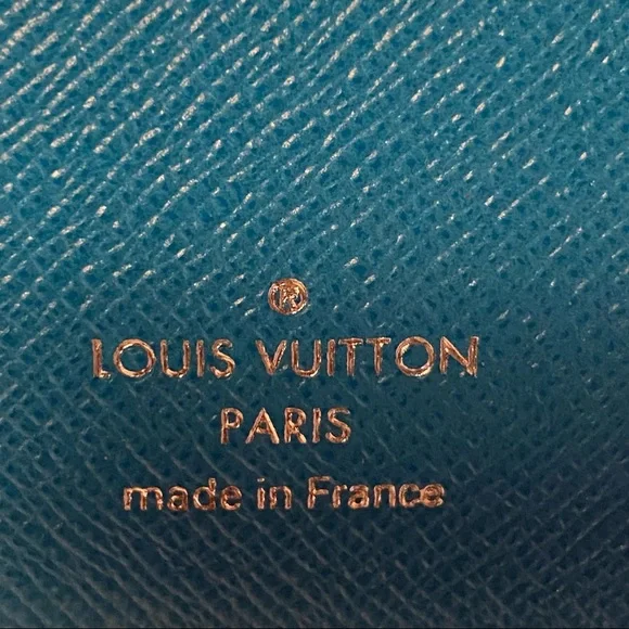 SOLD Louis Vuitton Taigarama Eclipse Lagoon blue Pocket organizer / wallet - Picture 7 of 8